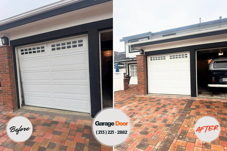 Before and after: garage door repair West Lafayette, OH